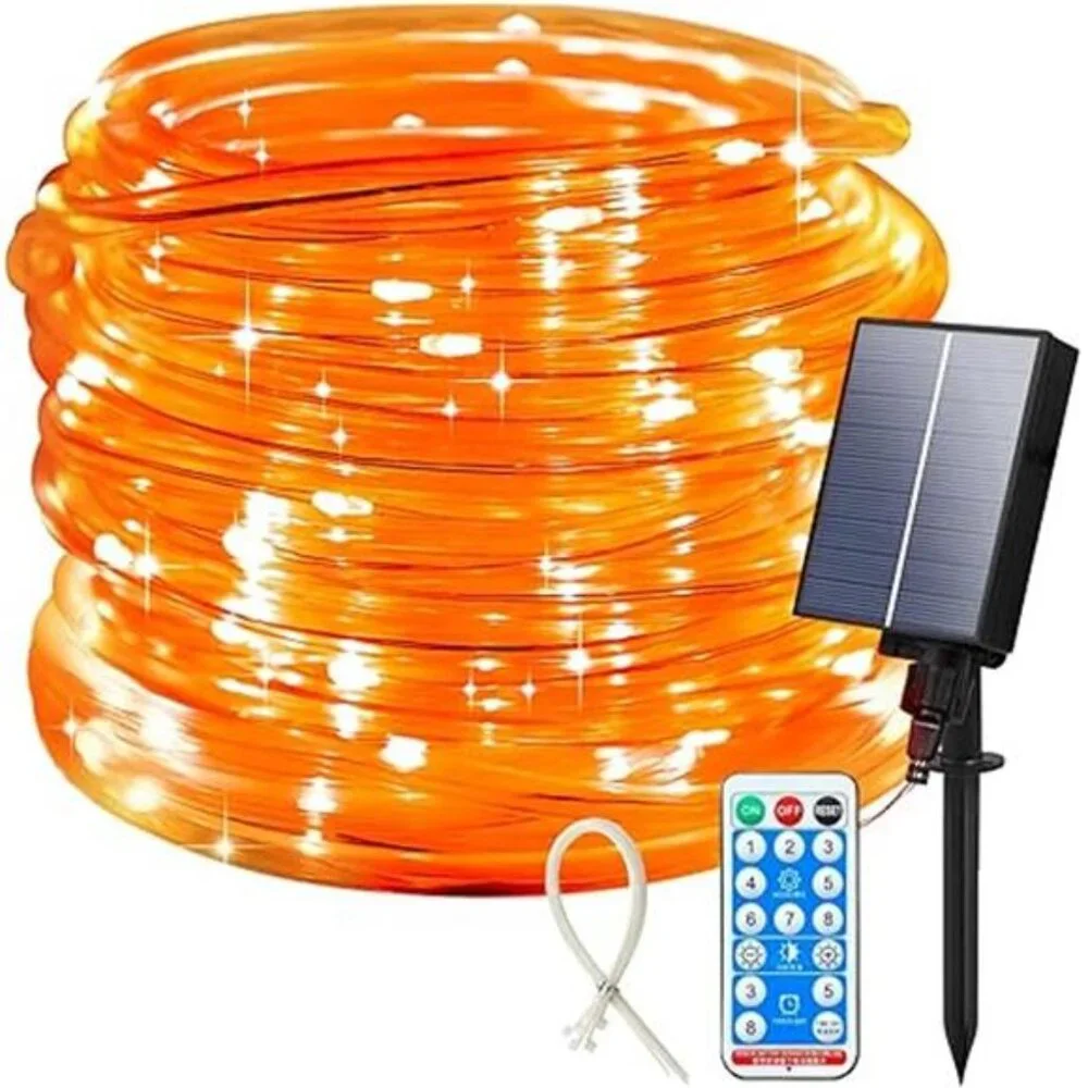 Solar Halloween Lights, 66FT 200 LED Outdoor Solar Rope Lights, IP67 Waterproof